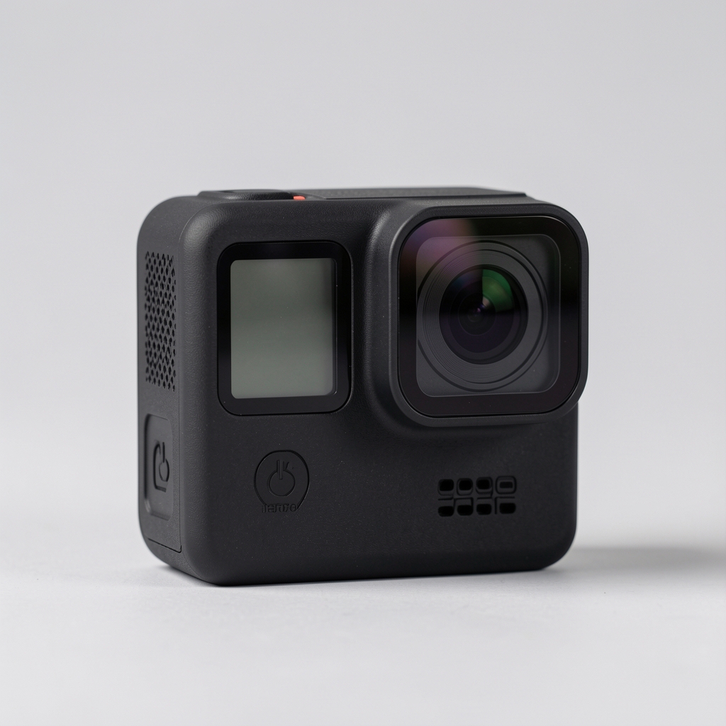 GoPro HERO12 Black aksiyon kamerası, kompakt kasa ve lens koruması görünür