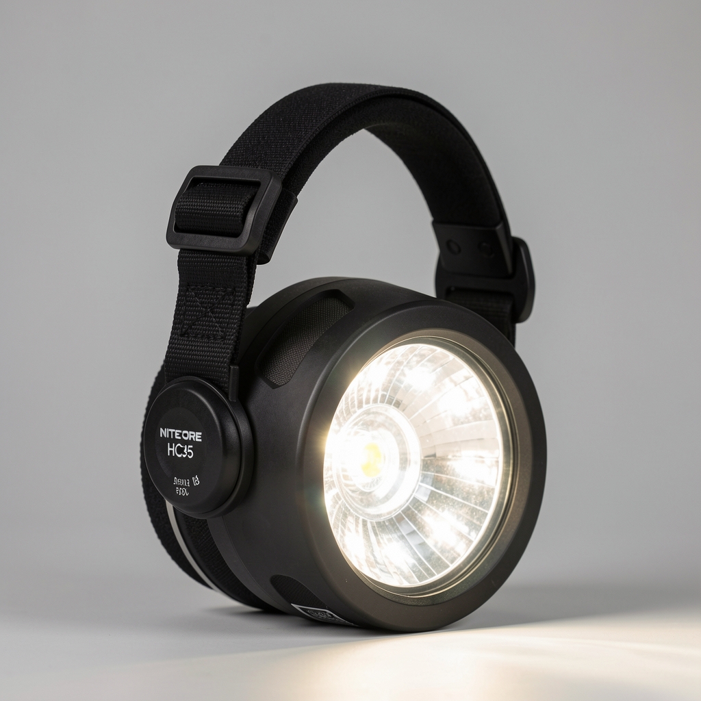 Nitecore HC35 kafa lambası, ayarlanabilir baş bandı ve büyük LED reflektör