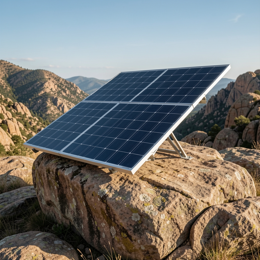 Goal Zero Boulder 100 sert kapaklı güneş paneli, taşıma sapıyla açık havada