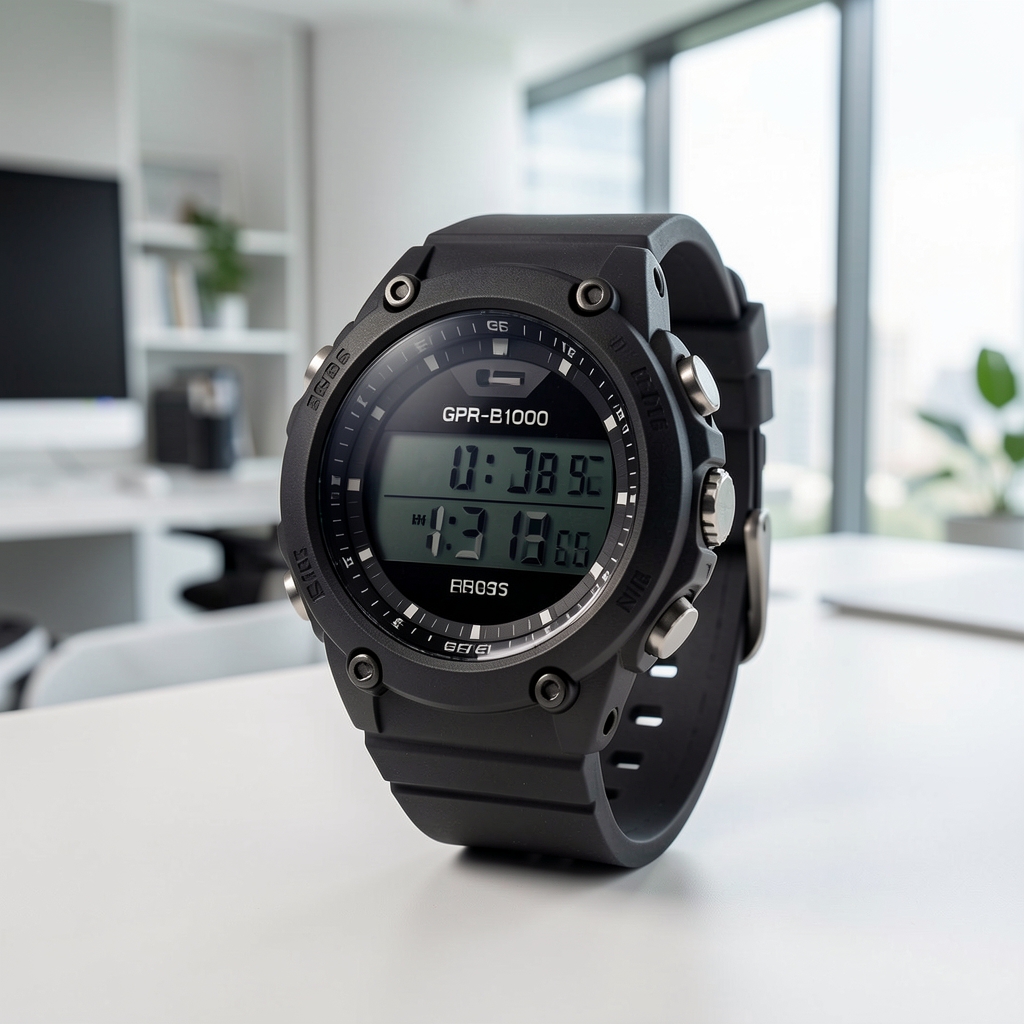 Casio G-Shock Rangeman GPR-B1000 uydu GPS saati, siyah sağlam kauçuk kayış
